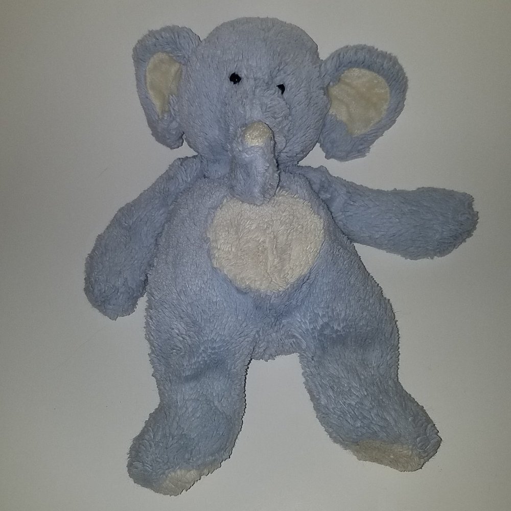 People Pals Blue White Elephant Plush Lovey Stuffed Animal Toy WASH WEAR AS IS